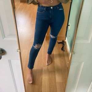 Basics High Waist Distressed Skinny Jeans